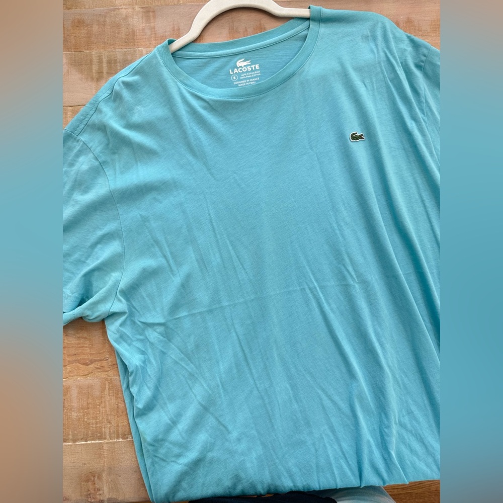 Lacoste men’s baby blue crew neck tee shirt t top